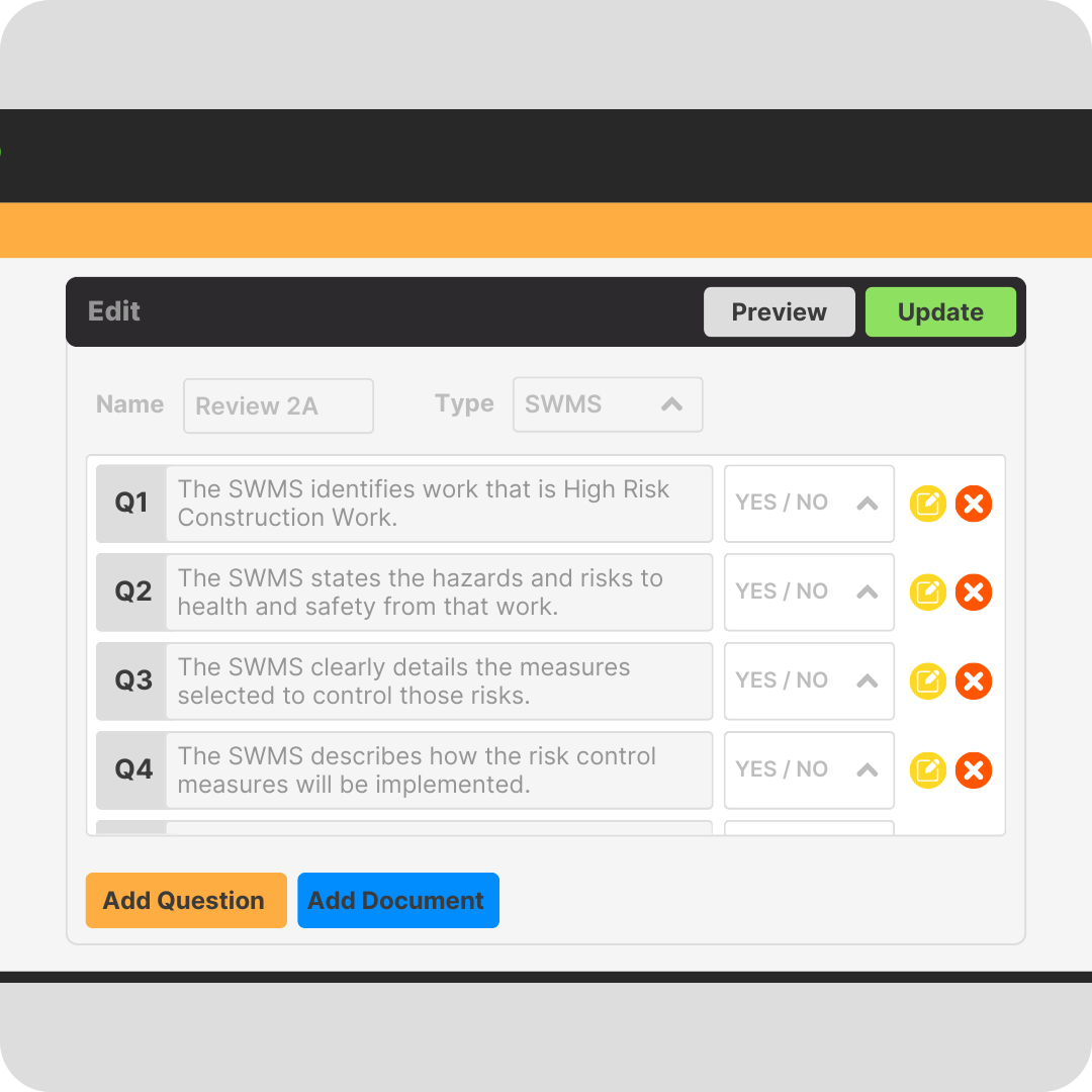 SWMS - Customisable Review Checklist